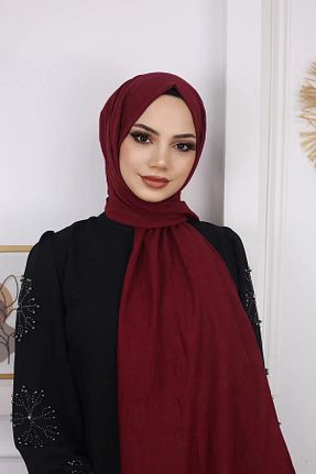 شال زرشکی زنانه پنبه ای Nk Tekstil - کد 876767850