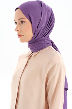 شال بنفش زنانه پنبه ای Tuğba - کد 876809939