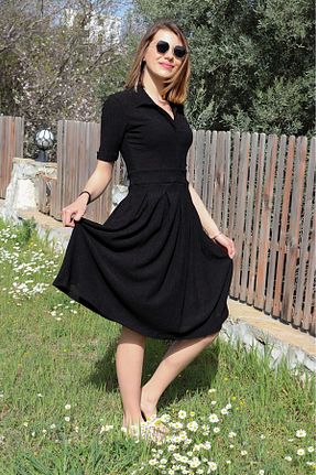 لباس مشکی زنانه بافتنی Barbora - کد 283156469