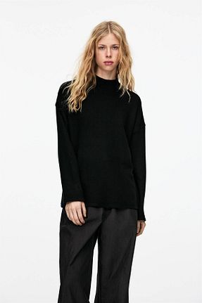 پلیور مشکی زنانه ساده Pull & Bear - کد 883461566