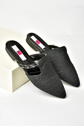 دمپائی مشکی زنانه حصیر Fox Shoes - کد 829356067