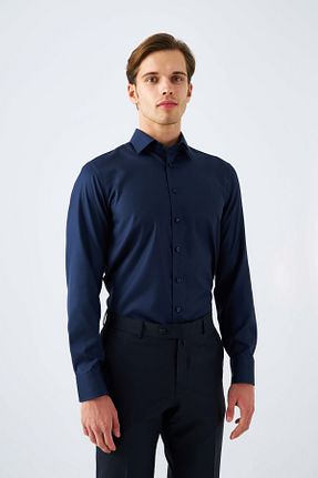 پیراهن سرمه ای مردانه رگولار Paşahan - کد 876826041