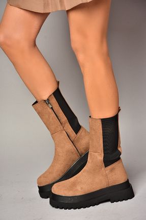بوت / نیم بوت قهوه ای زنانه جیر Fox Shoes - کد 141137034