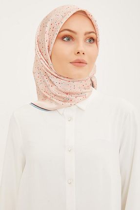 روسری زرشکی کرپ ساتن ابریشم Armine - کد 648962516