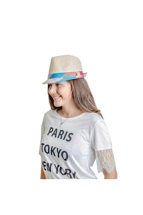 کلاه صورتی زنانه حصیر Bay Şapkacı - کد 2861877