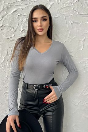 بادی طوسی زنانه یقه هفت modavingo - کد 876838648
