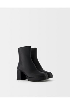 بوت / نیم بوت مشکی زنانه پلی اورتان Bershka - کد 33603206
