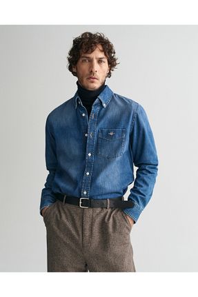 پیراهن آبی مردانه رگولار Gant - کد 876864768