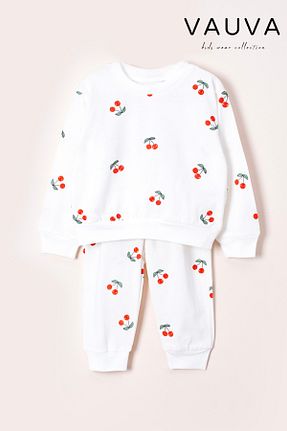 ست لباس راحتی سفید بچه گانه طرح دار Vauva - کد 876881870