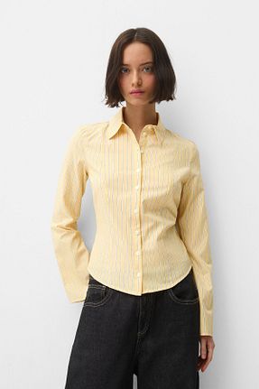 پیراهن زرد زنانه اسلیم فیت Bershka - کد 878120163