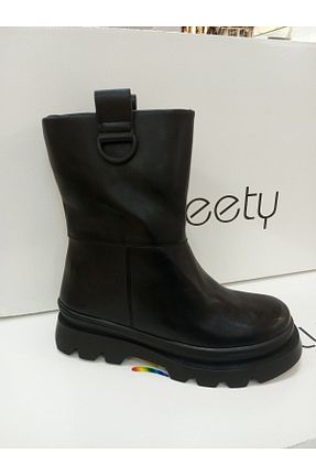 بوت / نیم بوت مشکی زنانه پاشنه تخت Beety - کد 876876131