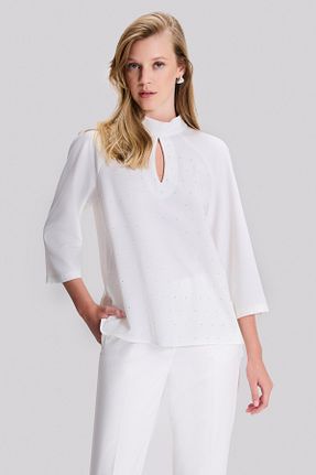 بلوز سفید زنانه چاپی Naramaxx - کد 876874033