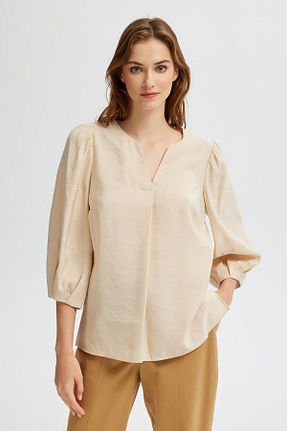 بلوز بژ زنانه ساده Naramaxx - کد 876876371