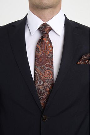 کراوات نارنجی مردانه میکروفیبر Brianze - کد 876886616