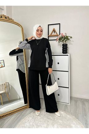 ست گرمکن حجاب مشکی زنانه رگولار Moda Krash - کد 876908094