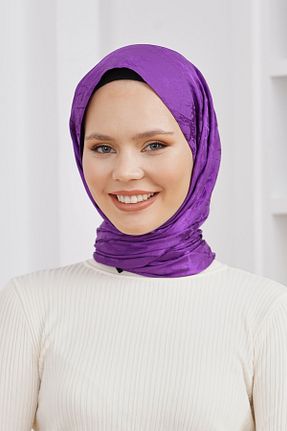 شال بنفش زنانه پنبه ای Loryan - کد 876929279