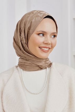 شال قهوه ای زنانه پنبه ای Loryan - کد 876929283
