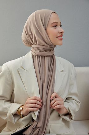 شال قهوه ای زنانه ویسکون Şalland - کد 757553375