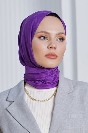 شال بنفش زنانه پنبه ای Loryan - کد 876927604