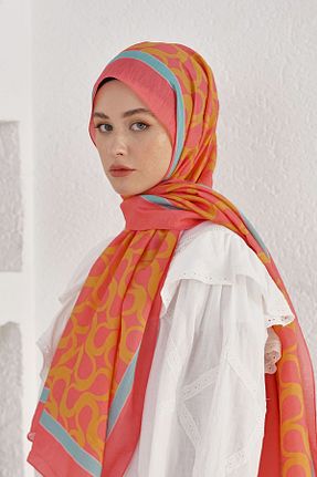 شال صورتی زنانه پنبه ای Loryan - کد 876928512