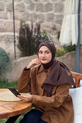 شال قهوه ای زنانه Şalland - کد 876926117