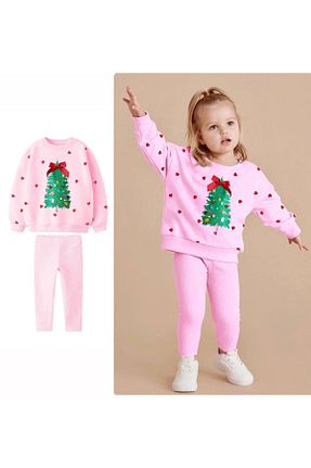 ست بالاتنه و پائین تنه صورتی بچه گانه بافت Lolliboomkids - کد 876921553