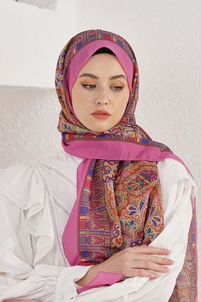 شال صورتی زنانه مخلوط کتان Loryan - کد 876928331