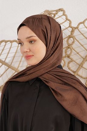 شال قهوه ای زنانه پنبه ای Loryan - کد 876929041