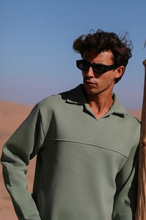 سوئیشرت سبز مردانه ساده Whish - کد 868997973