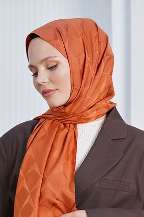 روسری نارنجی پنبه ای Loryan - کد 876928784
