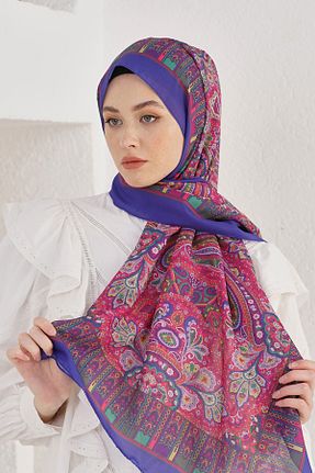 شال سرمه ای زنانه مخلوط کتان Loryan - کد 876927759