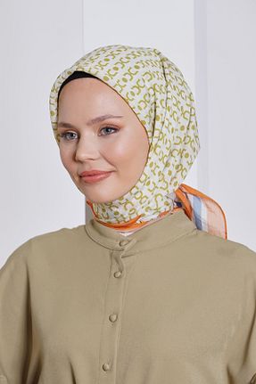 روسری نارنجی پنبه ای Loryan - کد 876927621
