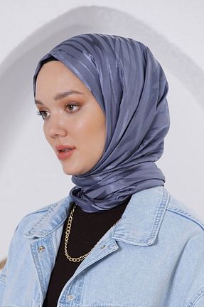 شال آبی زنانه پنبه ای Loryan - کد 876929164
