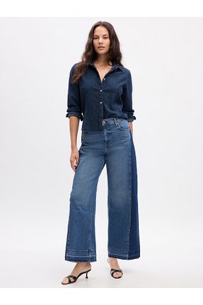 شلوار جین آبی زنانه پاچه گشاد GAP - کد 803402292