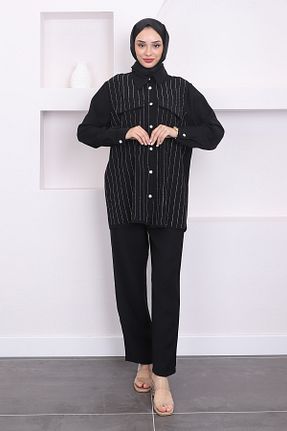 ست بالاتنه و پائین تنه حجاب مشکی زنانه رگولار İmajButik - کد 877731823