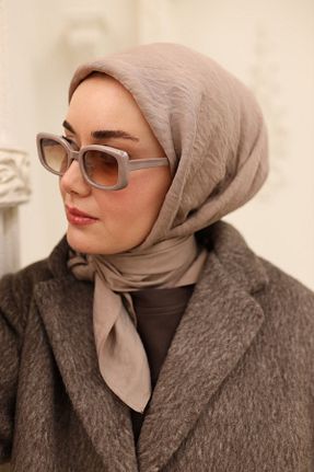 روسری قهوه ای پلی استر Silk Home - کد 877074723