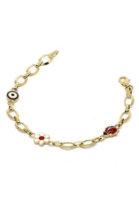 دستبند طلا زرد بچه گانه 14 عیار Altınköşe - کد 85882948