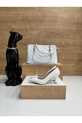 کفش مجلسی سفید زنانه پارچه ای MADAM - کد 877125842