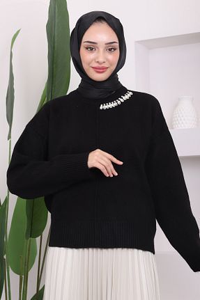 پلیور حجاب مشکی زنانه مخلوط پلی استر İmajButik - کد 872926367