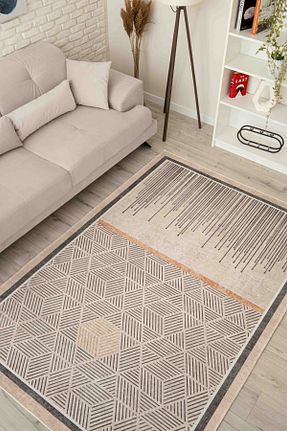 فرش بژ زیره ضد لغزش Serente Home - کد 858173335