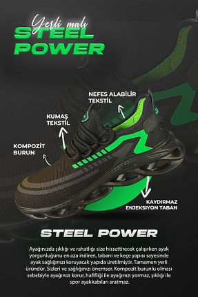 چکمه و کفش کار سبز SteelPower - کد 877162870