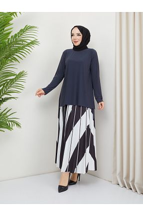 ست بالاتنه و پائین تنه حجاب طوسی زنانه رگولار modamira - کد 877168026