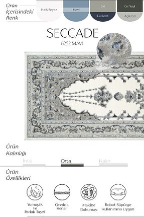 سجاده آبی اکریلیک Cool Halı - کد 877192492