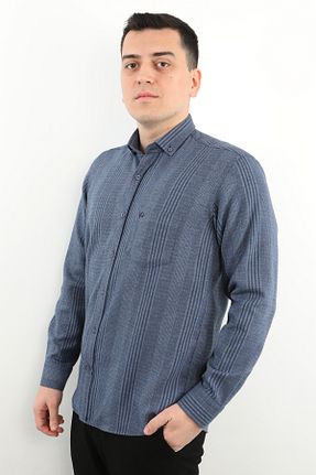 پیراهن آبی مردانه رگولار Veli Önkal - کد 877218494