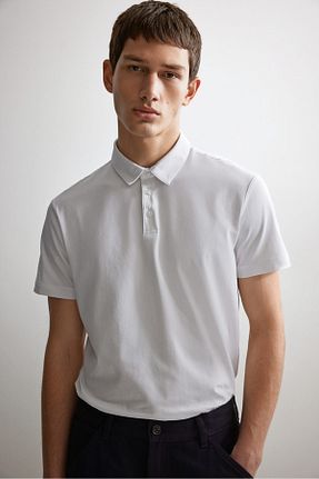 پولوشرت سفید مردانه جرسی H&M - کد 877225024
