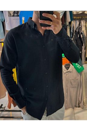 پیراهن مشکی مردانه اورسایز Blacklion - کد 877219150