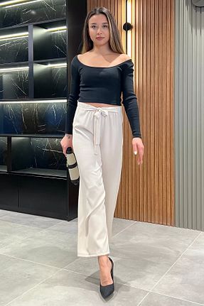 شلوار طوسی زنانه پارچه GÜLSELİ - کد 877227990