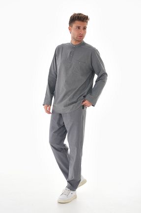 ست بالاتنه و پائین تنه طوسی مردانه بافتنی BESEDU - کد 877223892