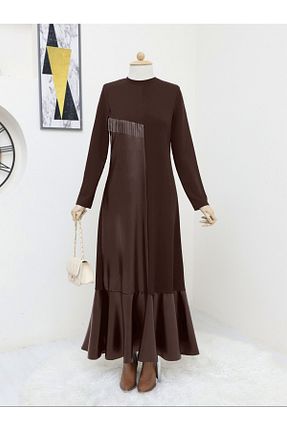 لباس حجاب قهوه ای زنانه رگولار Modamorfo - کد 877236721