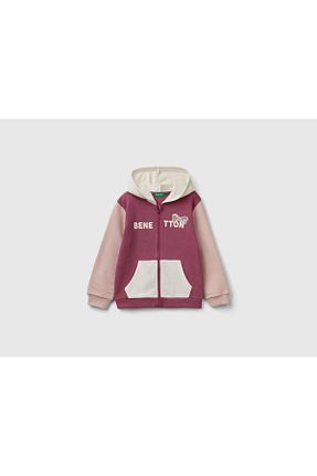 سوئیشرت صورتی بچه گانه ساده United Colors of Benetton - کد 877237874